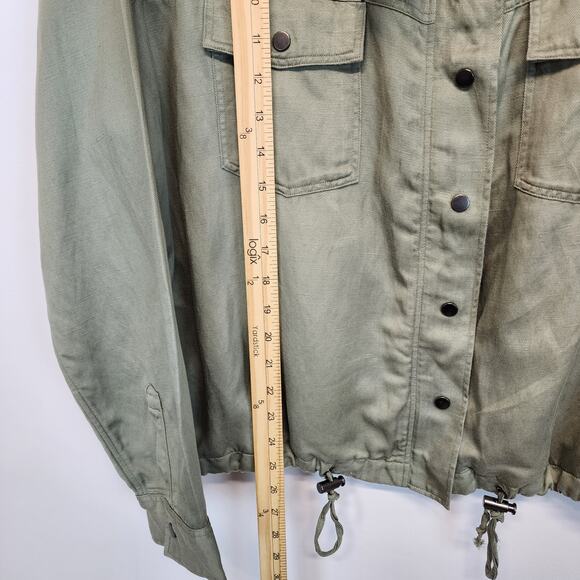Rails Barn Military Field Chore Jacket Womens XXL Sage Drawstring Hem Tensel - Picture 10 of 12